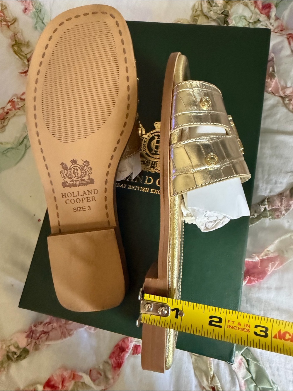 Holland Cooper monogram hold croc sandals with original box - Picture 8 of 11
